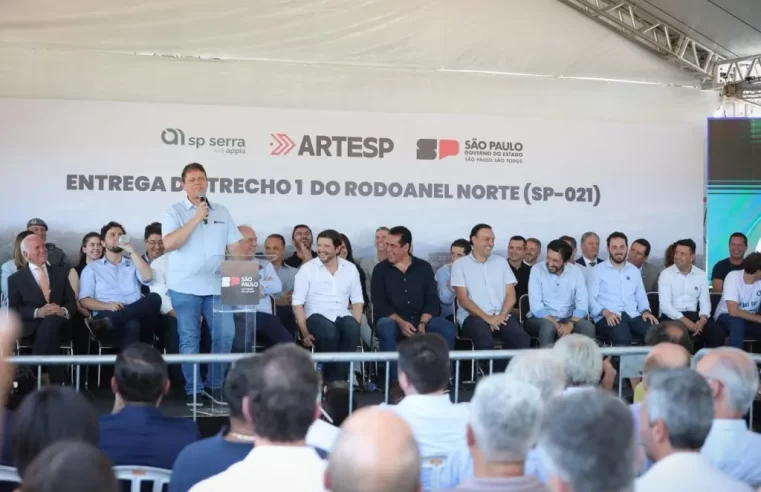 Tarcísio entrega primeiro trecho do Rodoanel Norte em Arujá
