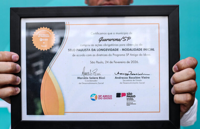 Guararema recebe Selo Paulista da Longevidade 