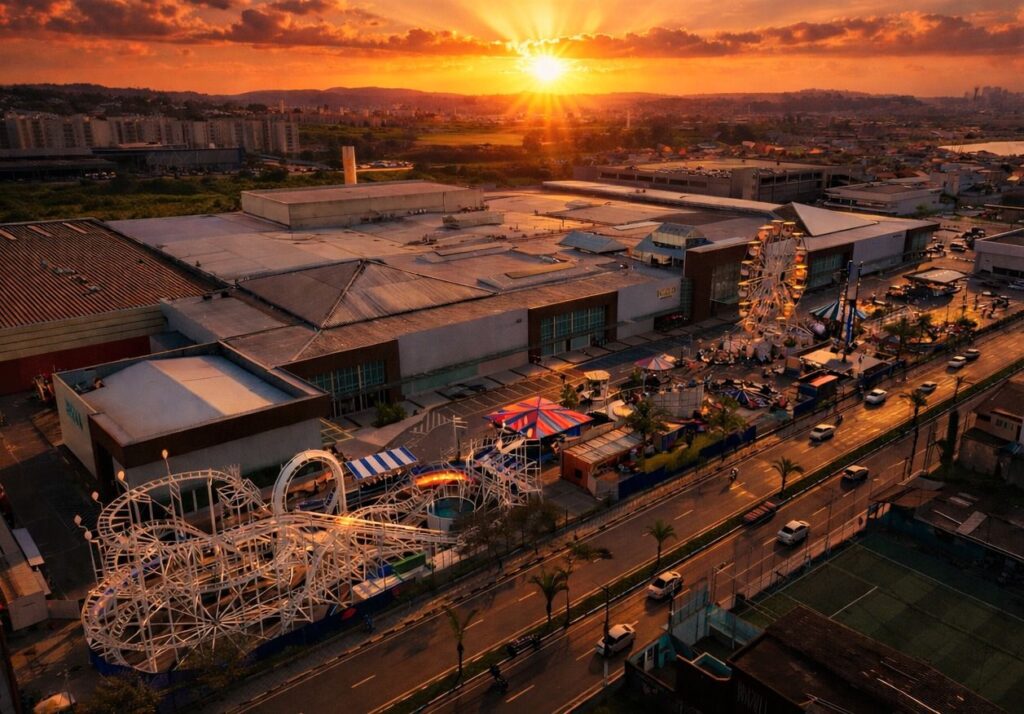 Parque de diversões volta ao Shopping de Suzano com montanha russa do Rock in Rio